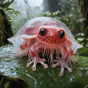 Jellyfish + Strawberry frog
